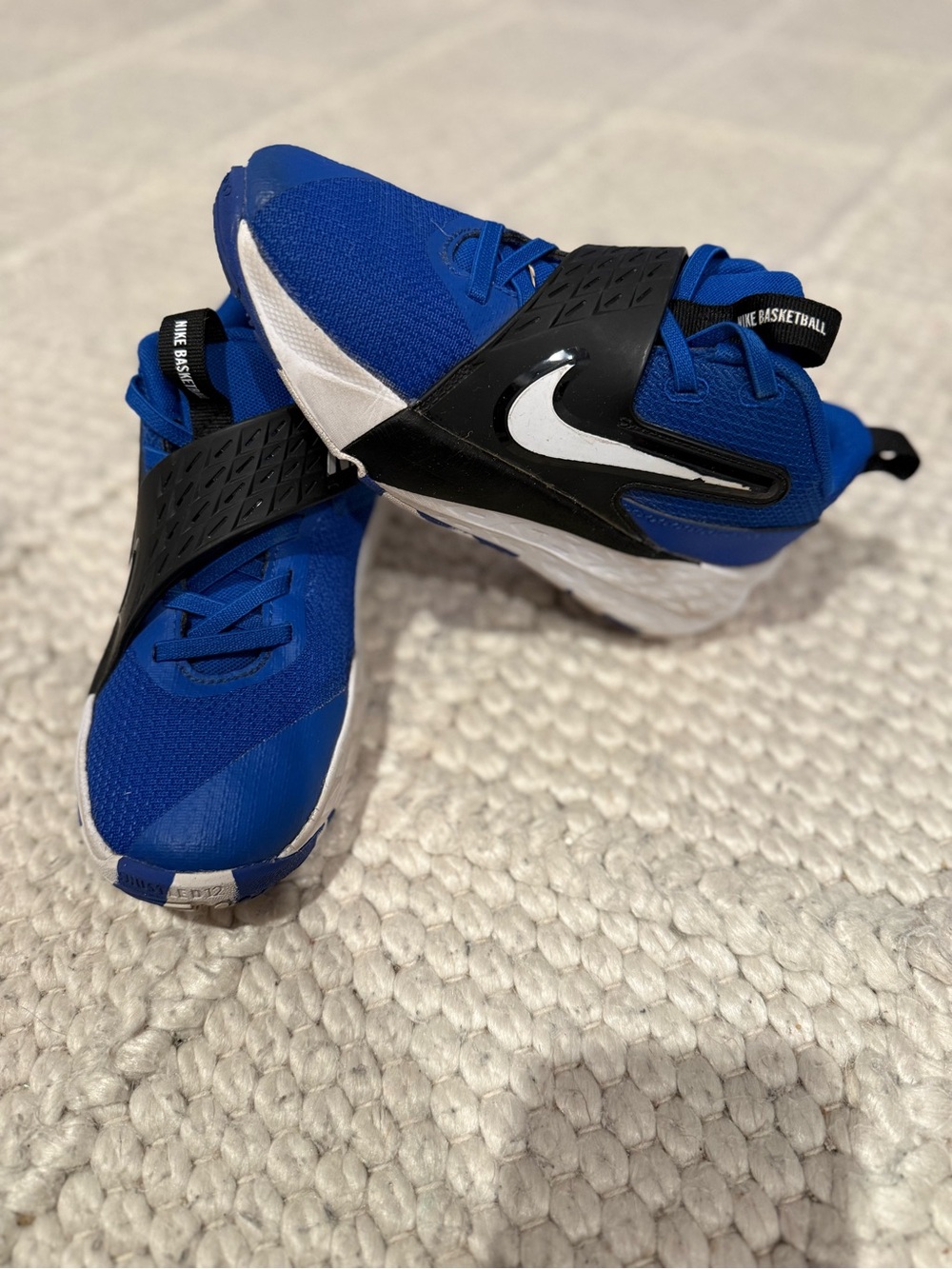 Nike Kids Blue, Black & White Basketball Sneakers